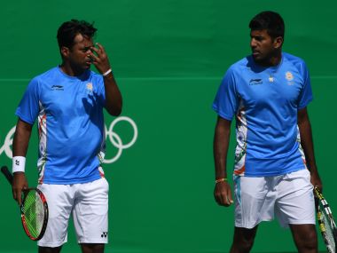 Leander Paes (L) and Rohan Bopanna were earlier named as reserves in the Indian squad. AFP