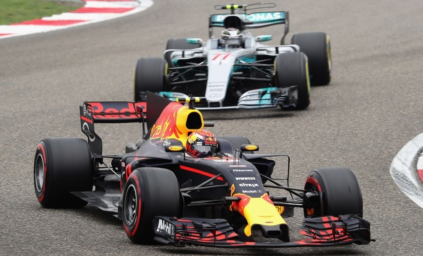 Max Verstappen overtook nine cars in his first lap to ultimately finish third at the Chinese Grand Prix. Getty