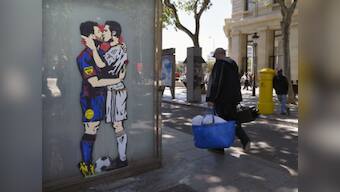 La Liga: Lionel Messi-Cristiano Ronaldo kiss graffiti causes stir in Barcelona ahead of El Clasico