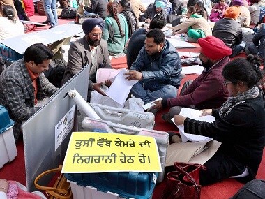 A file photo of polling staff making preparations for the Assembly Elections in Punjab that concluded in February 2017. PTI