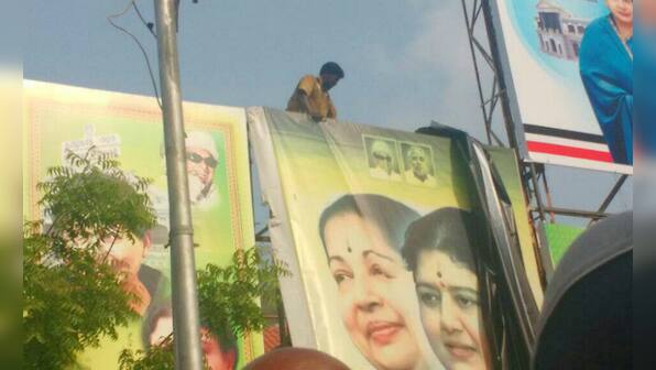 AIADMK merger: VK Sasikala banners removed from party headquarters in Chennai