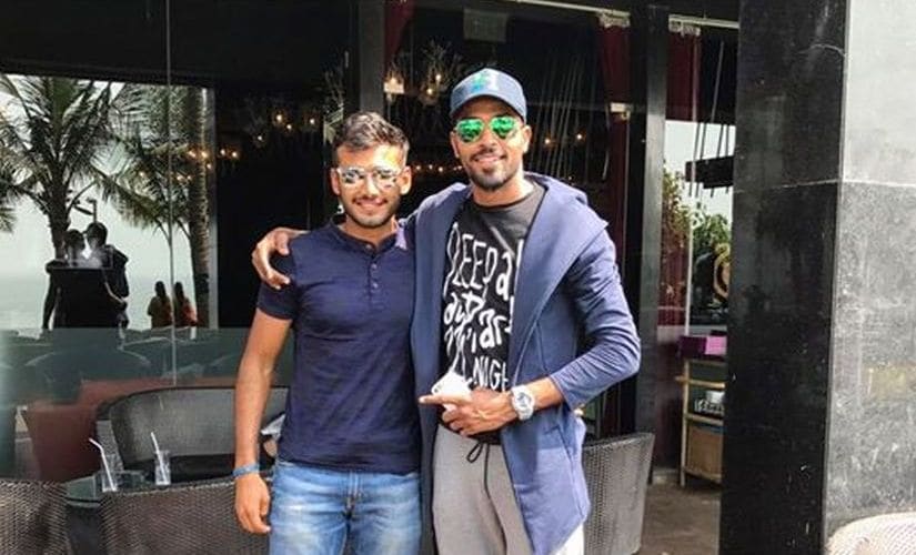 Shubham Agarwal (L) with Hardik Pandya