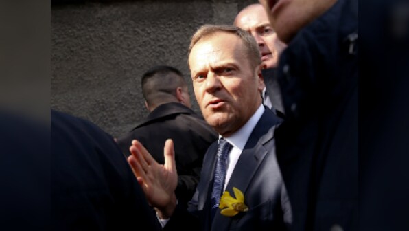 Polish official suspended over image of European Council president Donald Tusk as SS officer
