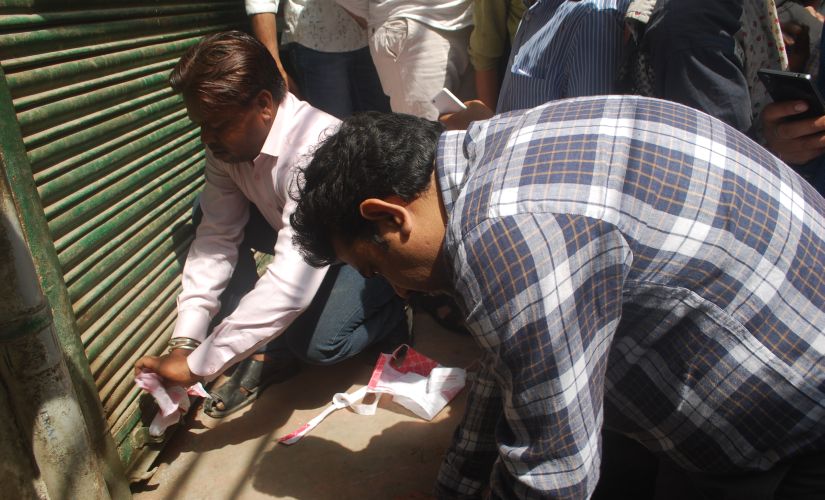 Officials seal one of the abattoirs in Ghaziabad. Image courtesy: Arpit Parashar