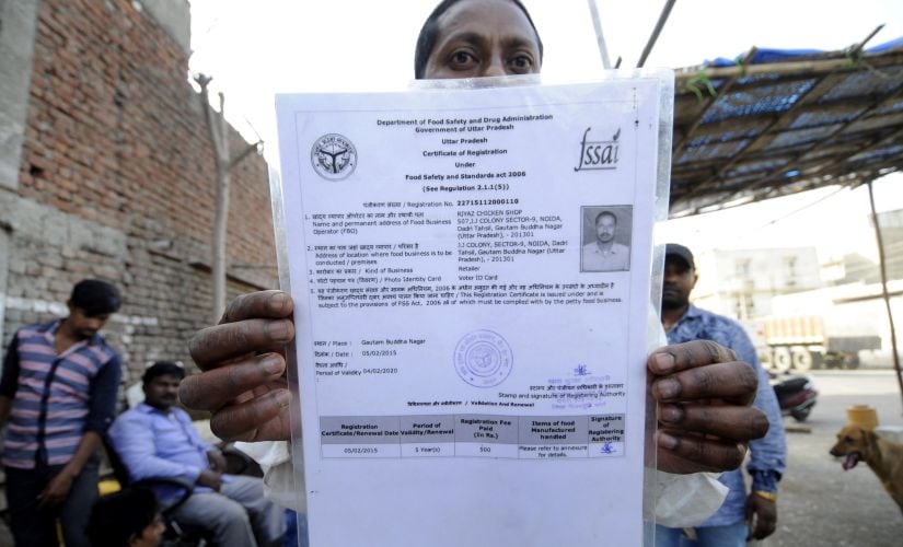 Riyaz Mohammad showing his license which is valid till 2020.