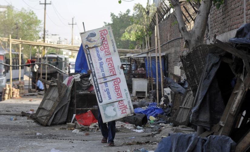 UP government has encouraged bureaucracy to exploit the call for implementation for 'law and order' by forcing license-holding meat sellers to cough up exorbitant amounts of money in bribes to keep their shops open. Image courtesy: Arpit Parashar