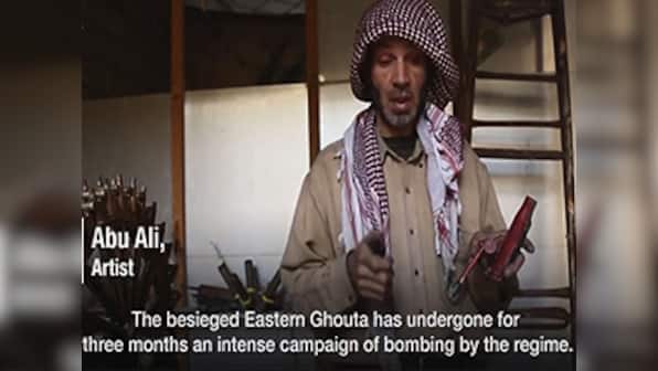 Watch: This Syrian artist makes art from used weapons