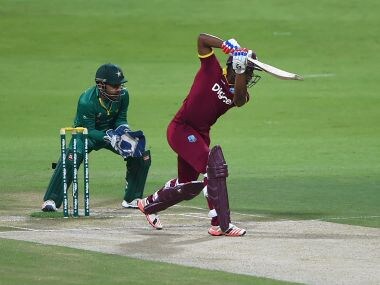 Evin Lewis of West Indies bats against Pakistan. Getty Images