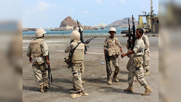 Saudi-led coalition air raids on Yemen's Huthi rebel training camp kill 26 fighters, say security sources