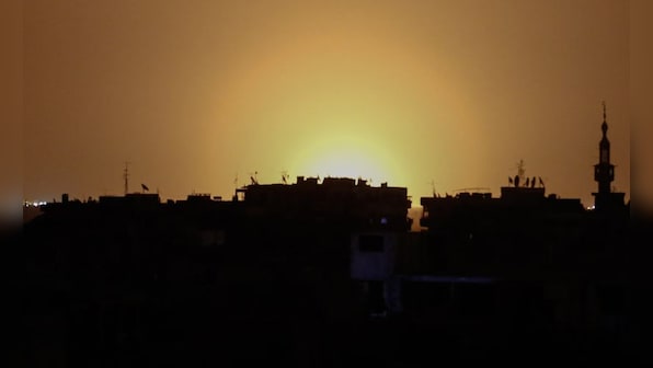 Syria conflict: 'Huge explosion' rocks Damascus airport, Hezbollah says 'probably' Israeli air strike