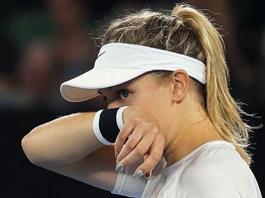 Tennis - Australian Open - Melbourne Park, Melbourne, Australia - 20/1/17 Canada's Eugenie Bouchard reacts during her Women's singles third round match against Coco Vandeweghe of the U.S. She spoke out against Sharapova recently. REUTERS/Jason Reed/Files