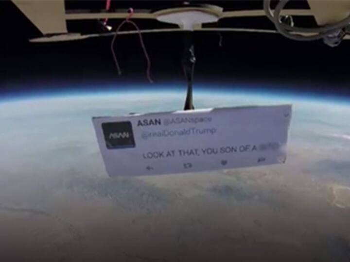 Watch: US President Donald Trump inspires 'first protest in space'