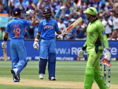 Action from the India vs Pakistan encounter in the 2015 World Cup. AFP