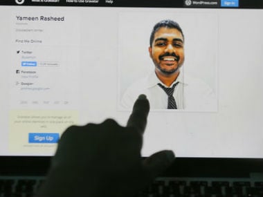 A screengrab of an onlne profile of the slain blogger. AP
