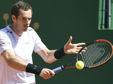 Andy Murray in action against Gilles Muller in the Monte Carlo Masters. AFP