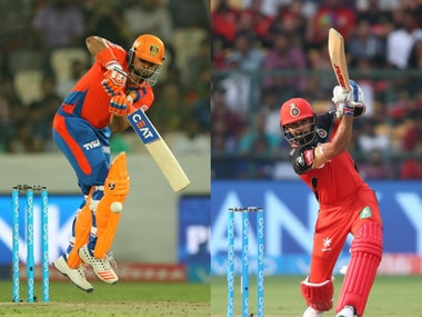 Gujarat Lions led by Suresh Raina (L) clash with RCB led by Virat Kohli in Match 20 of IPL 2017 in Rajkot. Sportzpics