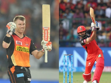 SRH, led by David Warner (L) take on Virat Kohli's RCB at M Chinnaswamy stadium on Tuesday. Sportzpics