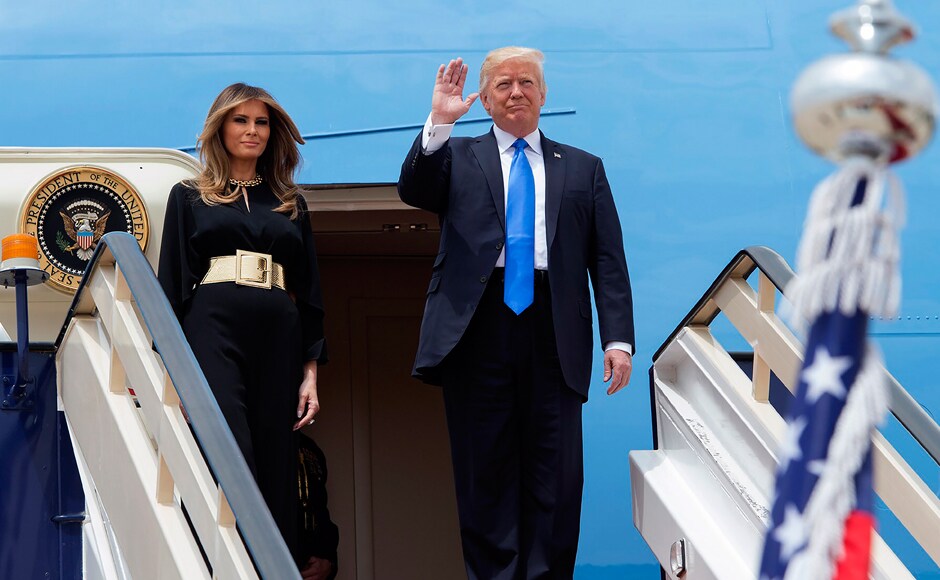 The White House announced a huge arms deal with Saudi Arabia on Saturday as President Donald Trump took his first steps on the world stage, looking to leave mounting troubles behind at home. Trump (R) and First Lady Melania Trump arrived at King Khalid International Airport in Riyadh on Saturday. AFP The White House announced a huge arms deal with Saudi Arabia on Saturday as President Donald Trump took his first steps on the world stage, looking to leave mounting troubles behind at home. Trump (R) and First Lady Melania Trump arrived at King Khalid International Airport in Riyadh on Saturday. AFP