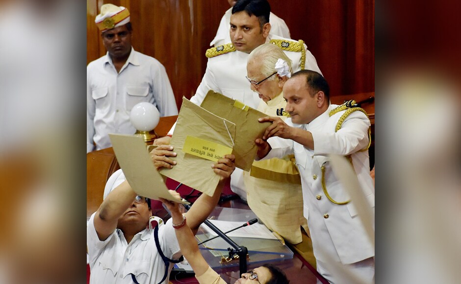 For the first time, proceedings of assembly was shown live by Doordarshan. This is the first time since two decades UP assembly has witnessed such disruptions. <em>PTI</em> For the first time, proceedings of assembly was shown live by Doordarshan. This is the first time since two decades UP assembly has witnessed such disruptions. <em>PTI</em>