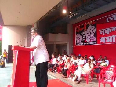 CPI (ML) Liberation general secretary Dipankar Bhattacharya addressing a mass rally at Siliguri on Thursday. Image credit: Shashi Yadav from AIPWA's Facebook page