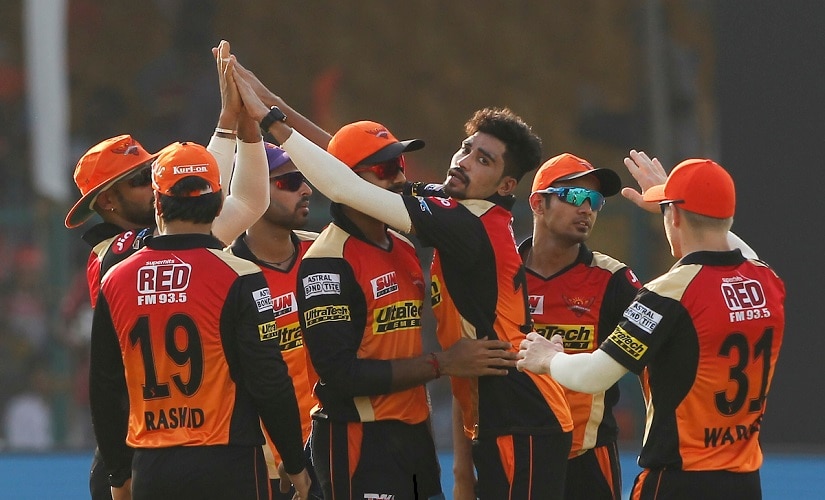 Mohammed Siraj of the Sunrisers Hyderabad celebrates the wicket of Gujarat Lions captain Suresh Raina during match 53 of the Vivo 2017 Indian Premier League between the Gujarat Lions and the Sunrisers Hyderabad held at the Green Park Stadium in Kanpur, India on the 13th May 2017 Photo by Deepak Malik - Sportzpics - IPL