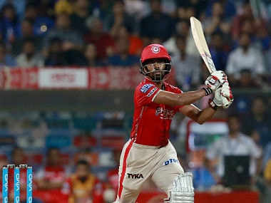 Wriddhiman Saha of KXIP plays a shot against Mumbai Indians. Sportzpics
