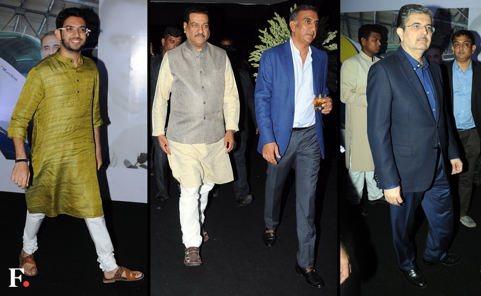 Aditya Thackeray, Prithviraj Chavhan with filmmaker Milan Luthria, and Uday Kotak at Praful Patel's book launch on 14 May. Photos: Sachin Gokhale/Firstpost Aditya Thackeray, Prithviraj Chavhan with filmmaker Milan Luthria, and Uday Kotak at Praful Patel's book launch on 14 May. Photos: Sachin Gokhale/Firstpost