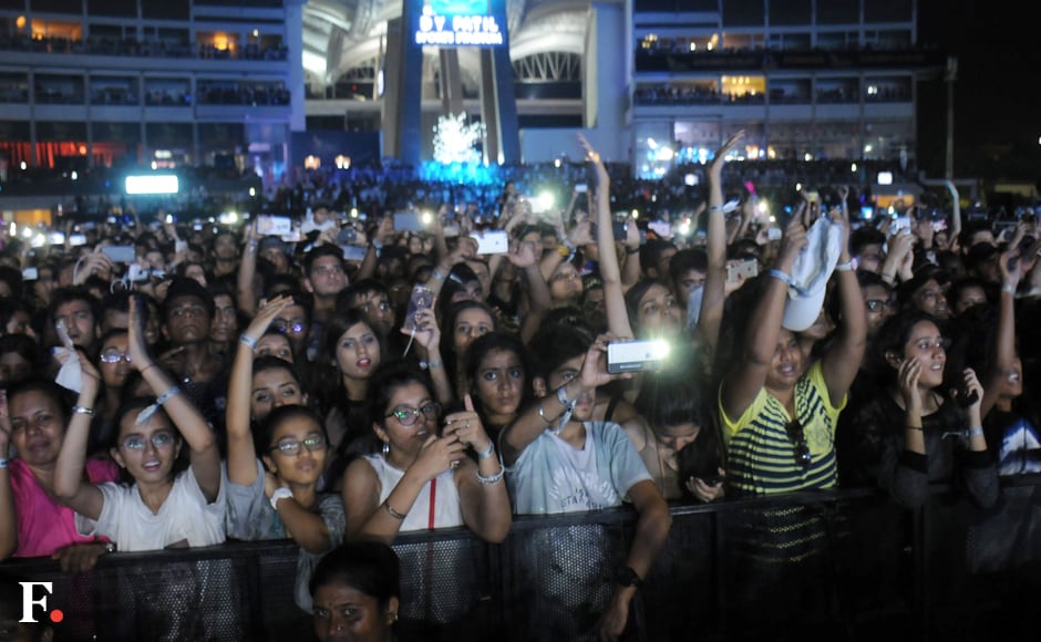 'We're all Beliebers,' the crowd told Justin, as they cheered him on during his nearly two-hour long set. Photo: Sachin Gokhale/Firstpost 'We're all Beliebers,' the crowd told Justin, as they cheered him on during his nearly two-hour long set. Photo: Sachin Gokhale/Firstpost