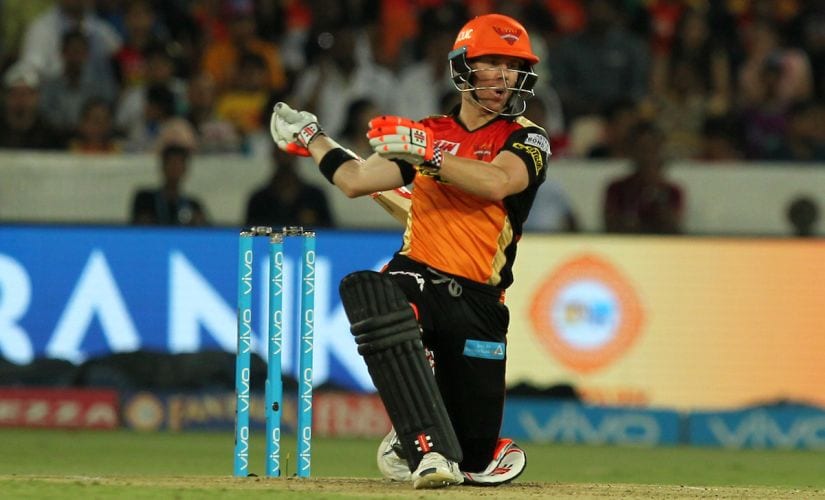 David Warner, captain of Sunrisers Hyderabad, reacts during the match against Rising Pune Supergiant. Sportzpics