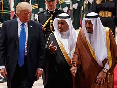Donald Trump meets Saudi King Salman bin Abdulaziz Al Saud in his first foreign trip