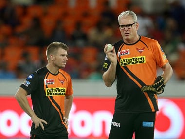 File photo of Sunrisers Hyderabad Head Coach Tom Moody and captain David Warner. Sportzpics