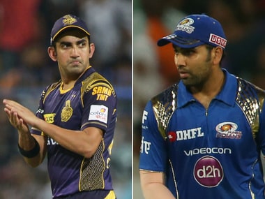 File photo of KKR captain Gautam Gambhir and MI captain Rohit Sharma. Sportzpics