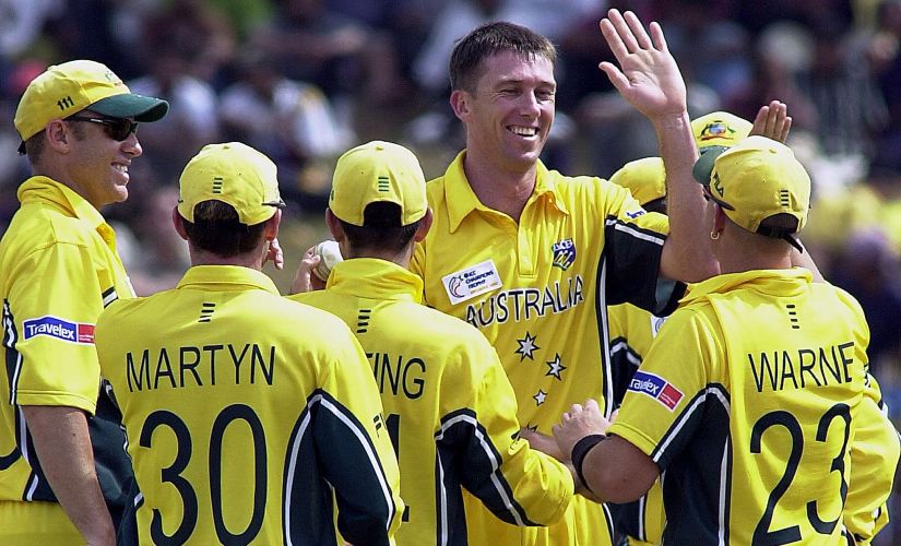 Glenn McGrath decimated the New Zealand batting line-up with a fiery spell. AFP
