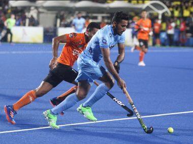 India's Harmanpreet Singh in actin against Malaysia. Image courtesy: Twitter/ @Hockey India