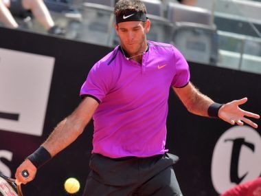 Juan Martin Del Potro of Argentina in action at the Rome Masters. AFP