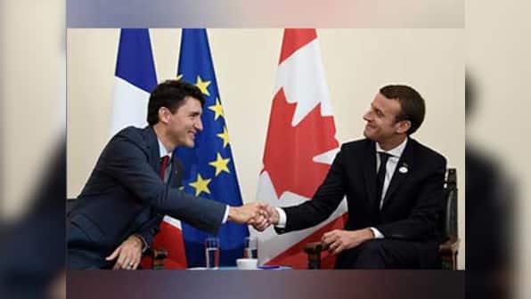 Justin Trudeau, Emmanuel Macron fire up internet with their 'bromance' at G7 summit in Sicily