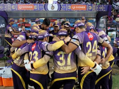 Kolkata Knight Riders players make a huddle before an IPL match. Sportzpics