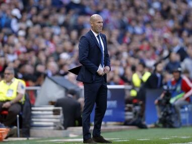 Real Madrid's head coach Zinedine Zidane watches his team during a match. AP
