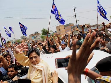 BSP President Mayawati on her way to violence-hit Saharanpur on Tuesday. PTI