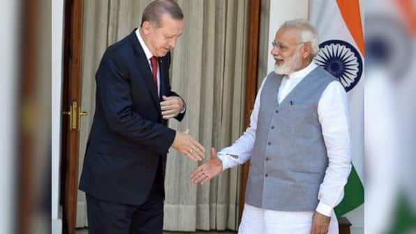 Recep Tayyip Erdogan meets Narendra Modi: Turkish president suggests talks on Kashmir, discusses terrorism