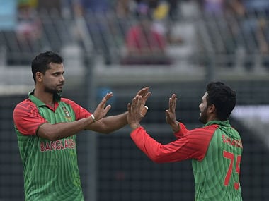 File photo of Bangladesh captain Mashrafe Mortaza and player Shakib al Hasan. AFP