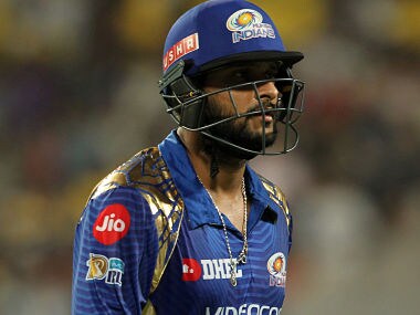 Sourabh Tiwary of Mumbai Indians departs for 52. SportzPics