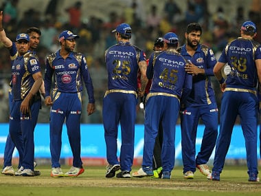 Mumbai Indians celebrates win against Kolkata Knight Riders at the Eden Gardens. SportzPics