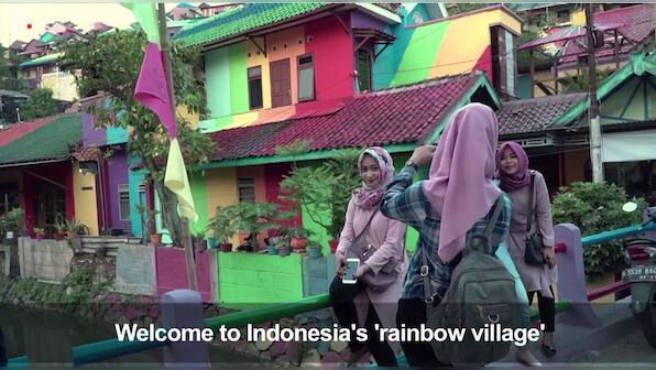 Watch: The Indonesian 'rainbow village' that has become an internet sensation