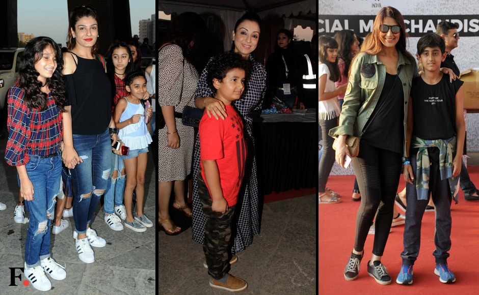 (from L-R) Raveena Tandon, Madhurima Nigam and Sonali Bendre were spotted with their children. Photos: Sachin Gokhale/Firstpost (from L-R) Raveena Tandon, Madhurima Nigam and Sonali Bendre were spotted with their children. Photos: Sachin Gokhale/Firstpost