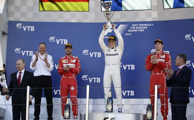 Mercedes driver Valtteri Bottas won the first title of his F1 career at the Russian Grand Prix. AP