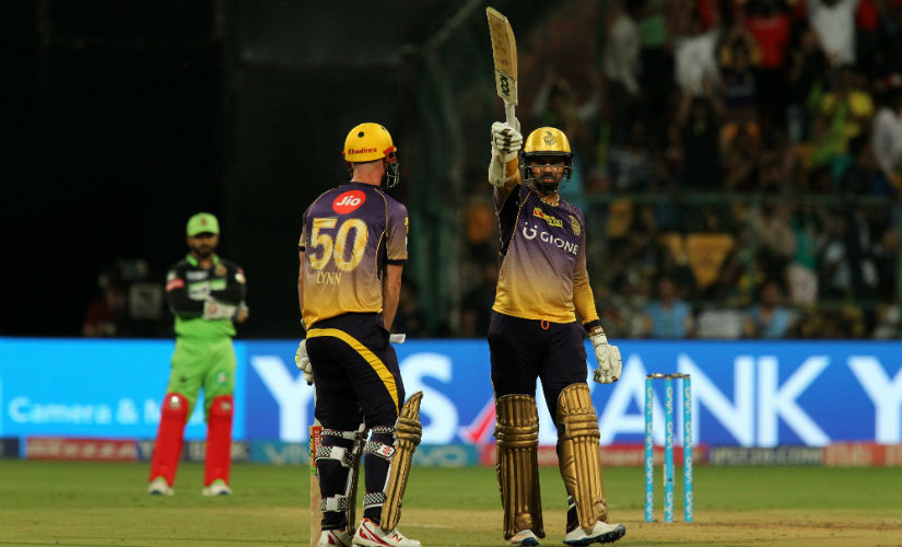 IPL 2017: KKR ride on Sunil Narine's record 50 to beat hapless RCB, seal playoffs berth IPL 2017: KKR ride on Sunil Narine's record 50 to beat hapless RCB, seal playoffs berth