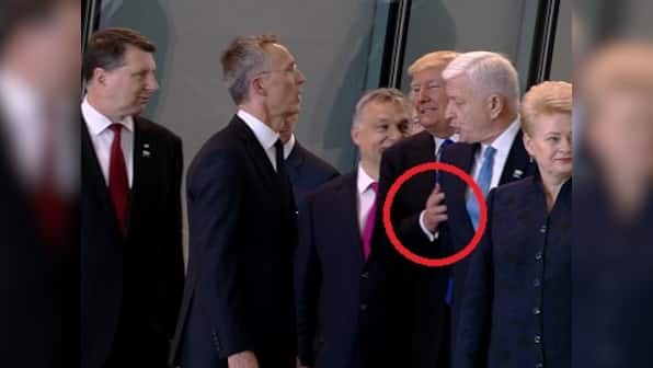 NATO summit: Donald Trump shoves aside Montenegro PM Dusko Markovic, who calls it 'natural'