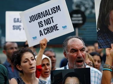 File image of a protest against crackdown on press freedom in Istanbul. Reuters