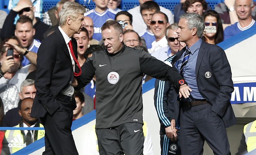 Jose Mourinho (right) and Arsene Wenger. AFP